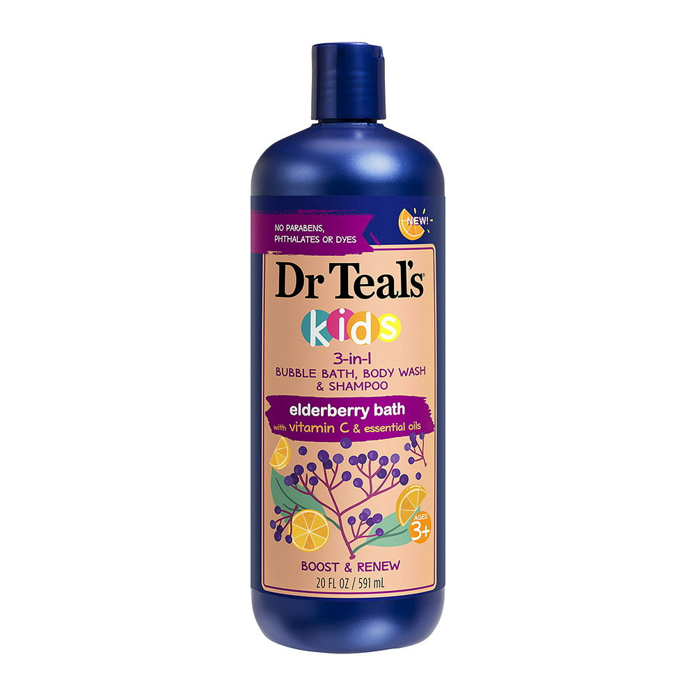 Dr Teal's Kids 3-in-1 Bubble Bath Body Wash and Shampoo, 20 Oz